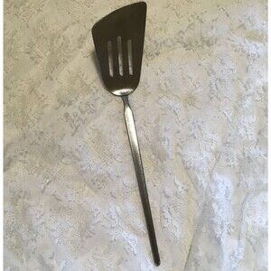 Vintage Gemco Stainless Steel Spatula Norway Slotted Holes 12" DanishPan Turner